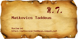 Matkovics Taddeus névjegykártya